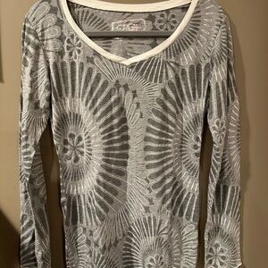 Erge Grey Pattern Long Sleeve